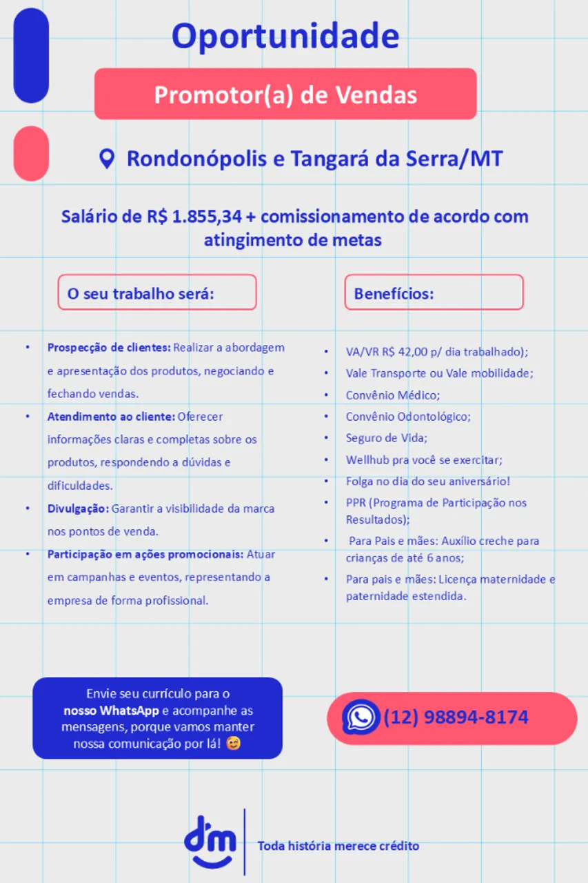 Promotor de Vendas (MT)