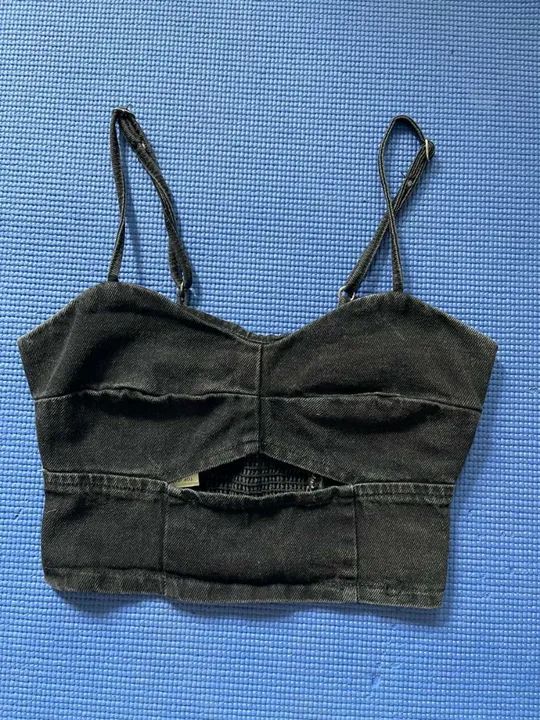 Top Cropped Jeans Preto