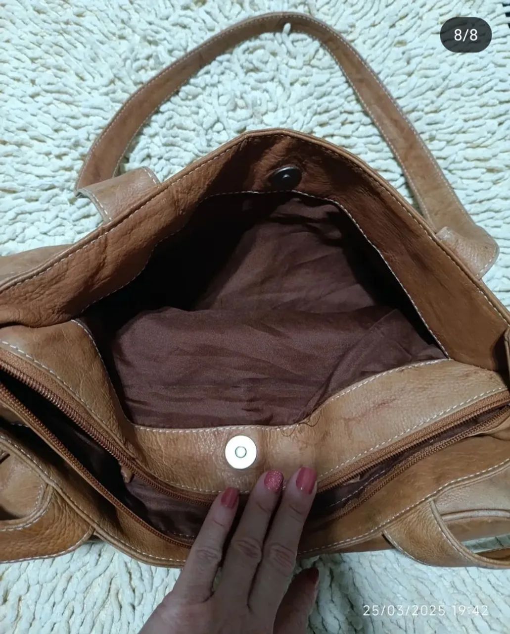 Bolsa de Ombro em Couro Marrom - Elegância e Praticidade - Foto 2