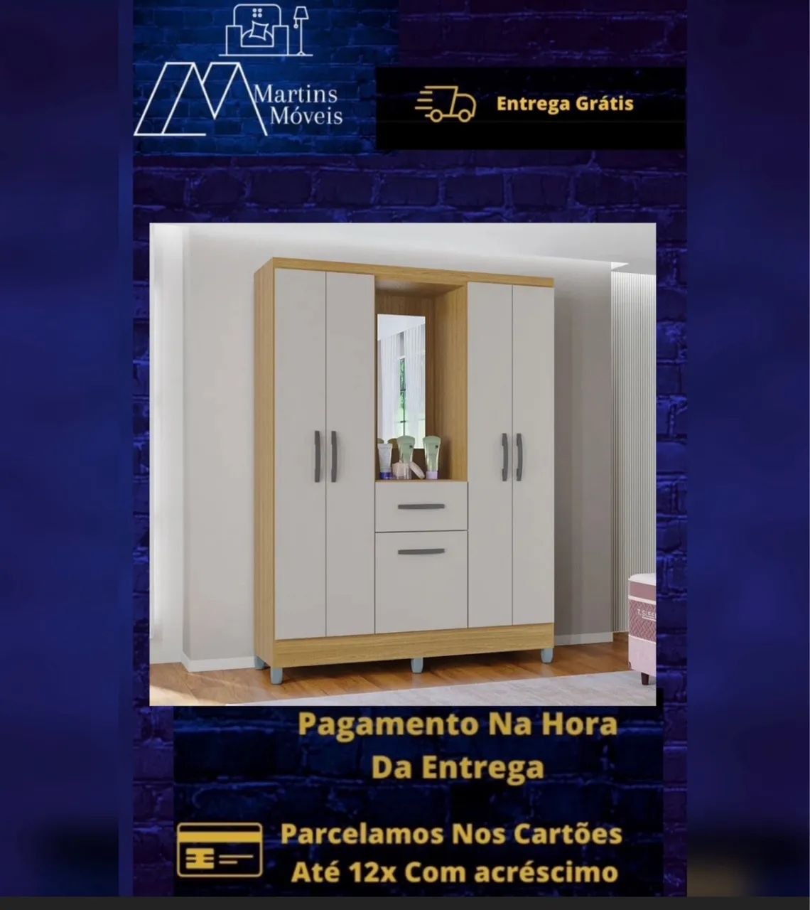 GRANDE PROMOÇÃO GUARDA ROUPA 05 PORTAS ATLAS ENTREGA GRATIS ACEITA CARTÃO  - Foto 2