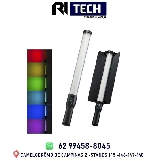 Bastão de Led Portátil Rgb com Controle Recarregável 2.000 Luméns