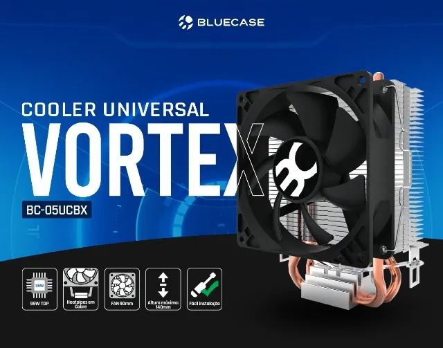 Cooler Universal Intel e Amd 95w Tdp Vortex - Bluecase (Entrega Grátis)