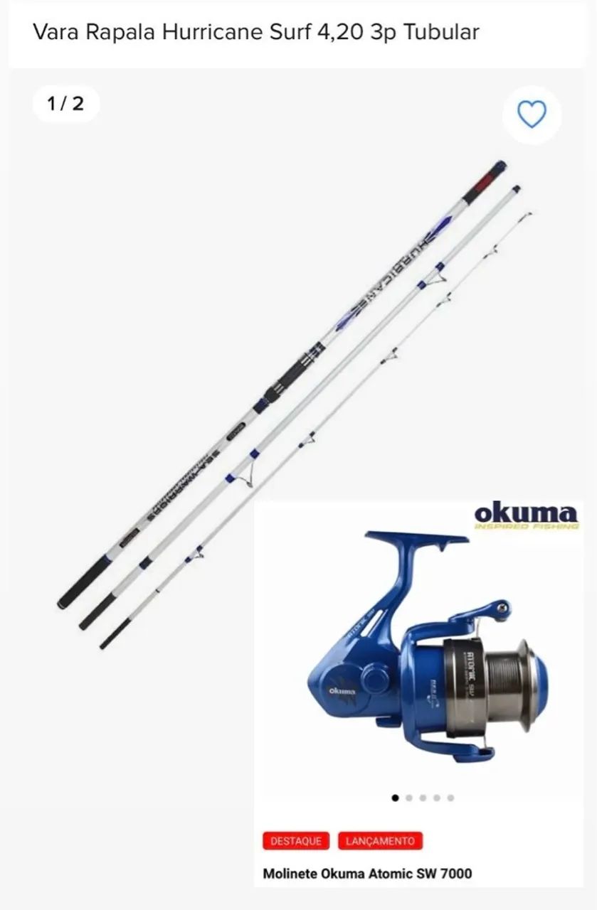 Kit para pesca no Mar