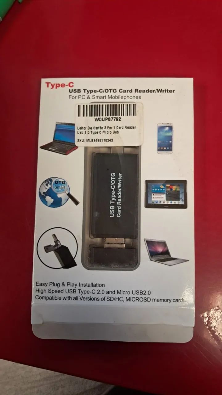 Leitor de Cartão SD e MicroSD USB e C