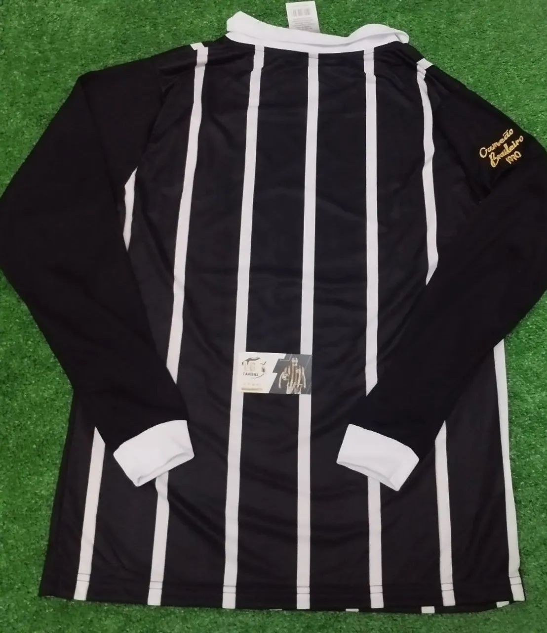 Camisa Retrô Corinthians Kalunga 1990 Manga Longa - Campeão Brasileiro Listrada - Foto 3