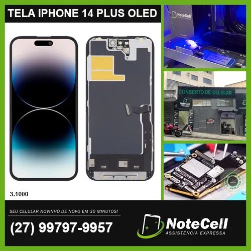 TELA / DISPLAY P/ IPHONE 14 Plus OLED igual a Original - Instalação em 30 min!