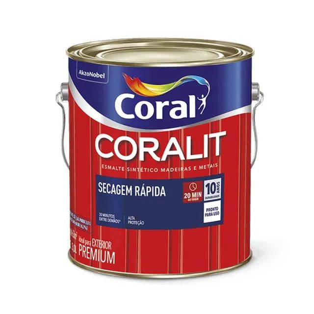 Tinta Esmalte Azul Del Rey Coralit 3,0LT Coral - Foto 3