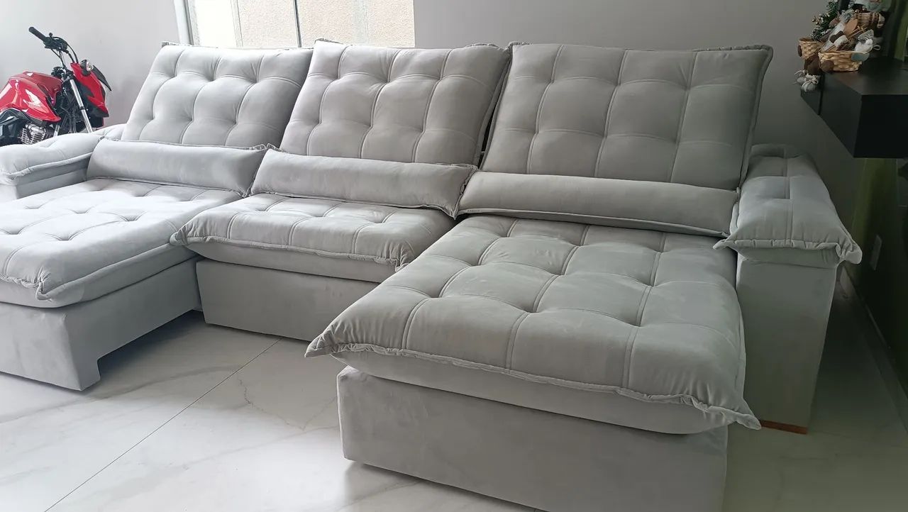 Sofá retrátil com molas ensacadas 3 módulos  - Foto 3