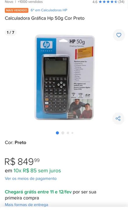 Calculadora gráfica científica HP 50g com capa - Foto 2