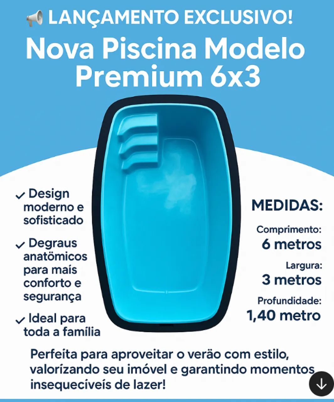 Piscina 6 x 3 x 1,4m com maquinário em minas gerais nova com garantia - Foto 4