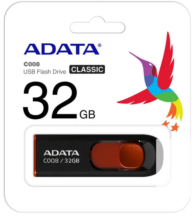 USB Flash Drive, ADATA, 32 GB, Black/Red