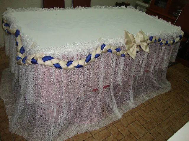 Toalhas para Mesas de Festas. Tranças, Forros e Laços. 8 Peças (Entrega em Seu Endereço)