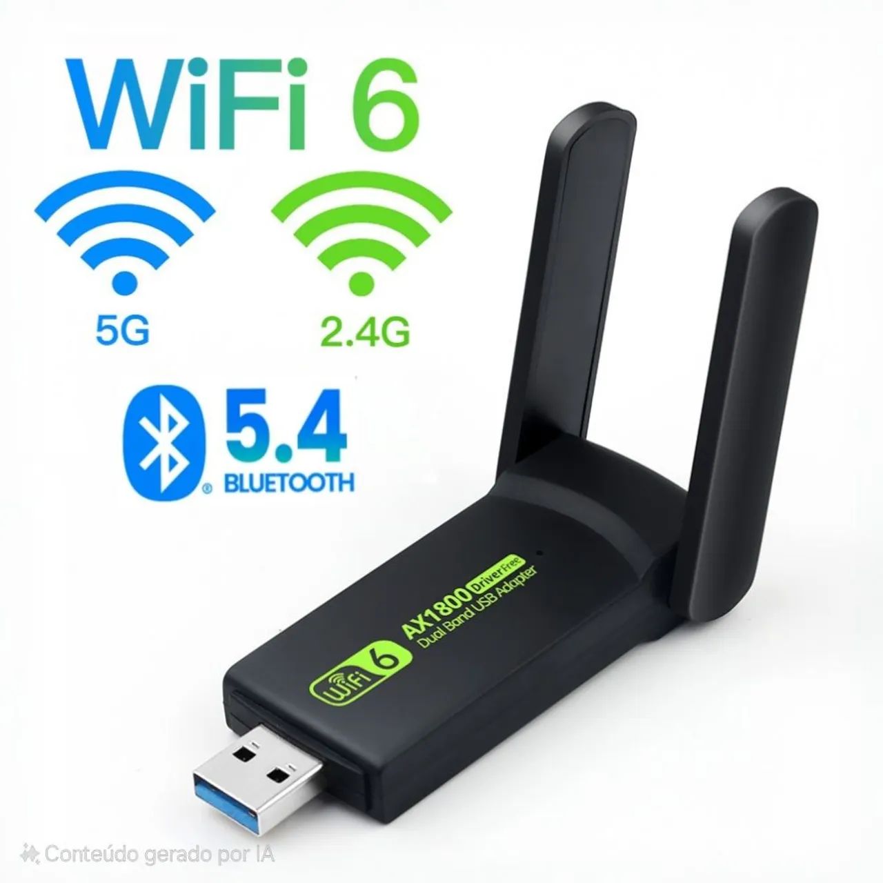 Adaptador Wifi USB - Dual Band + Bluetooth 