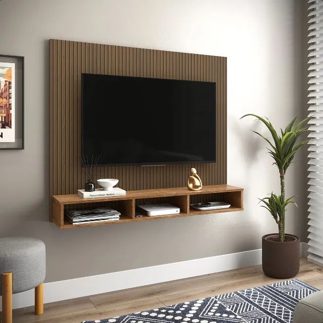 Painel Para TVs até 50 polegadas várias cores Pintura 3D Ripado NOVO - Foto 4