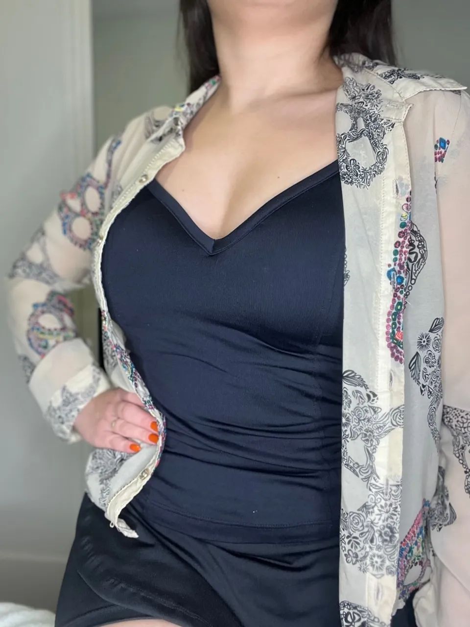 Camisa Estampada Caveira Marisa 40