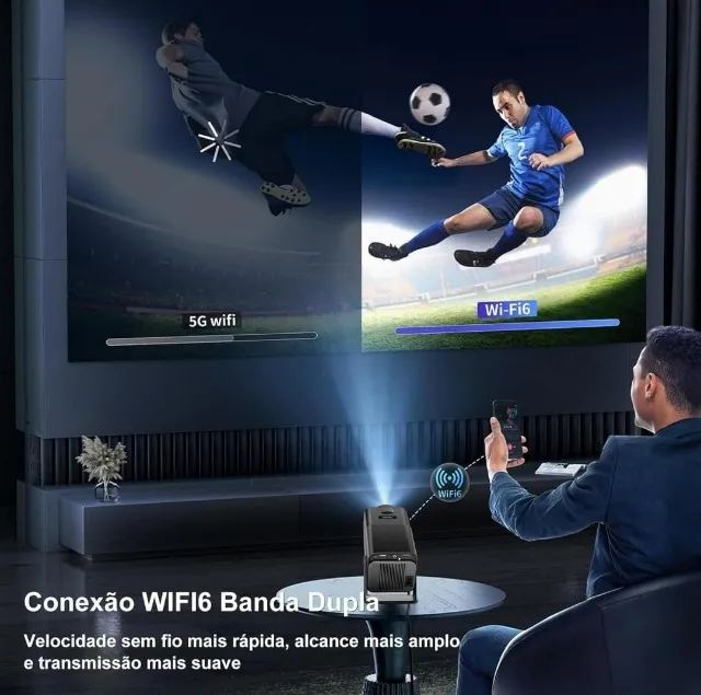 Projetor 4K Hy320 Wifi Hd390 Android Smart Tv Cinema Gamer - Foto 3