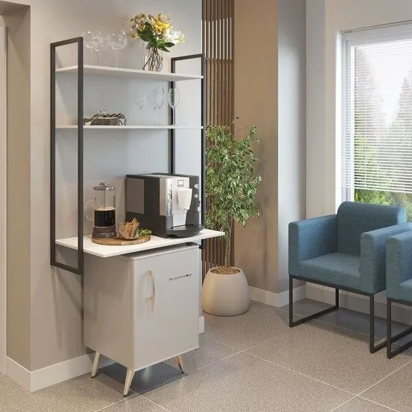 Mesa suspensa na cor branca  