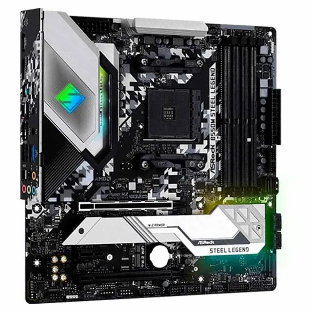 NOVO) Placa-Mãe ASRock B550M Steel Legend, AMD AM4, Micro ATX