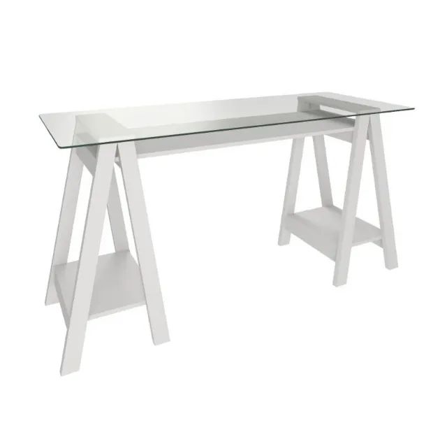 Escrivaninha Cristal - Escrivaninha com Tampo de Vidro - Mesa com Tampo de Vidro - Foto 4