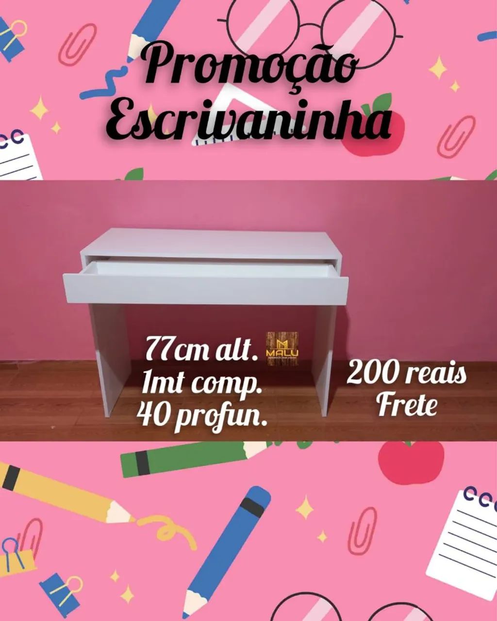 Escrivaninha Branca em Promoção!
