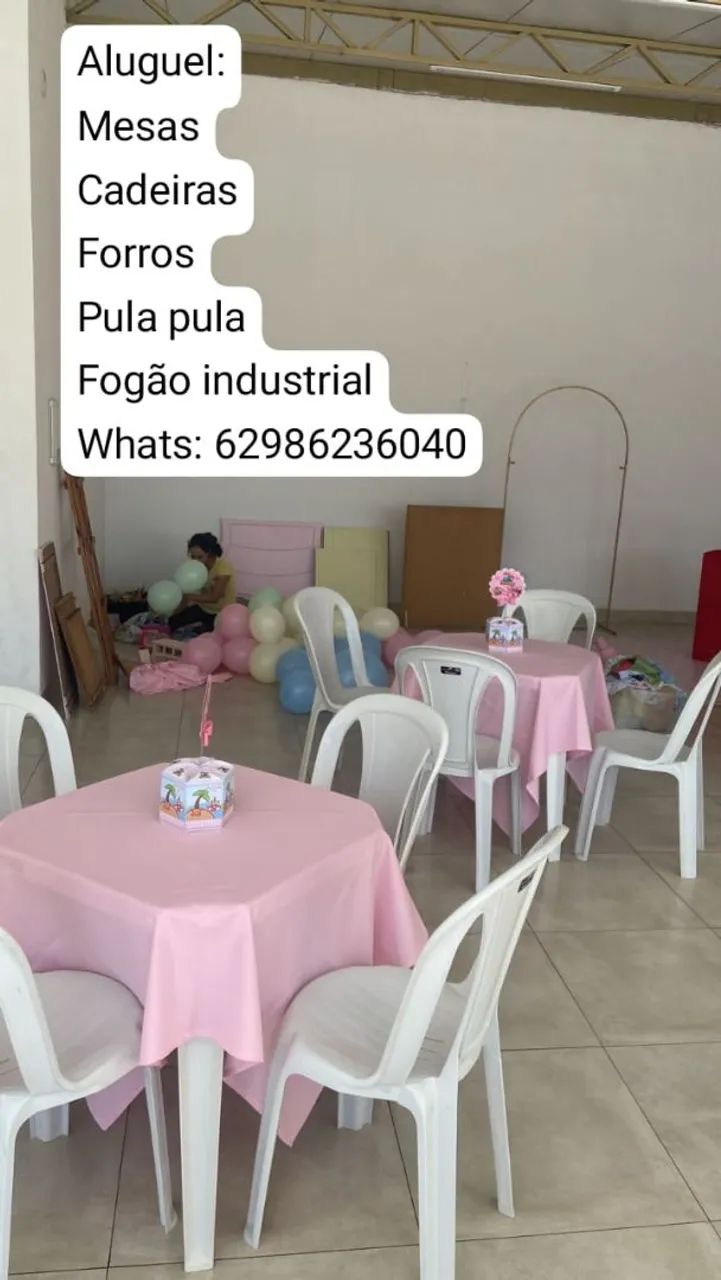 Aluguel de mesas e cadeiras 