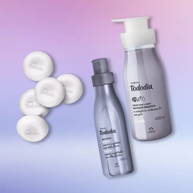 KIT ALGODÃO NATURA: BODY SPLASH + HIDRATANTE + SABOENTES