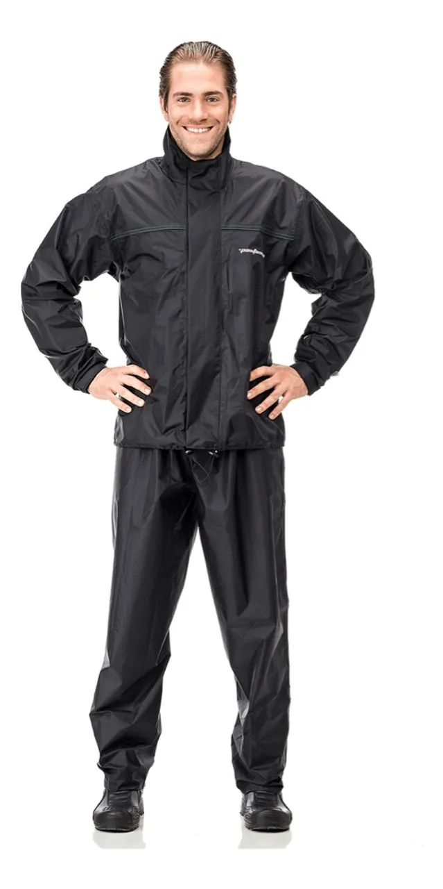Conjunto de Chuva Impermeável Preto - Proteção Total