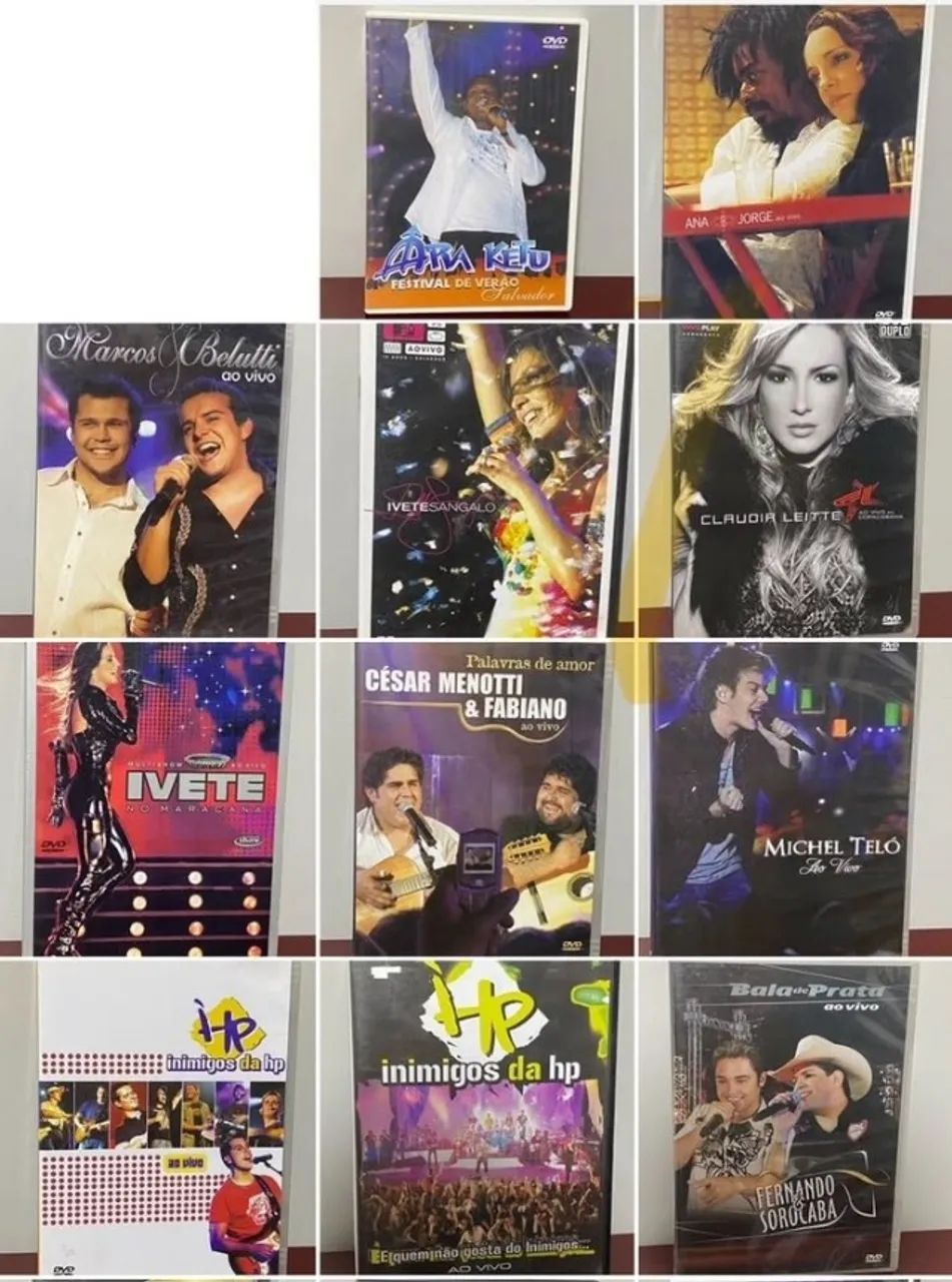 Lote com 22 DVDs originais (musicas e filmes)