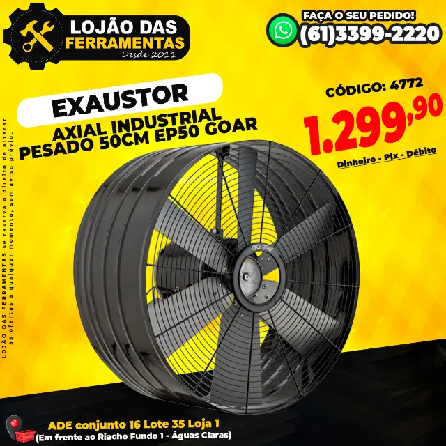 Exaustor Axial Industrial Pesado 50Cm EP50 Goar