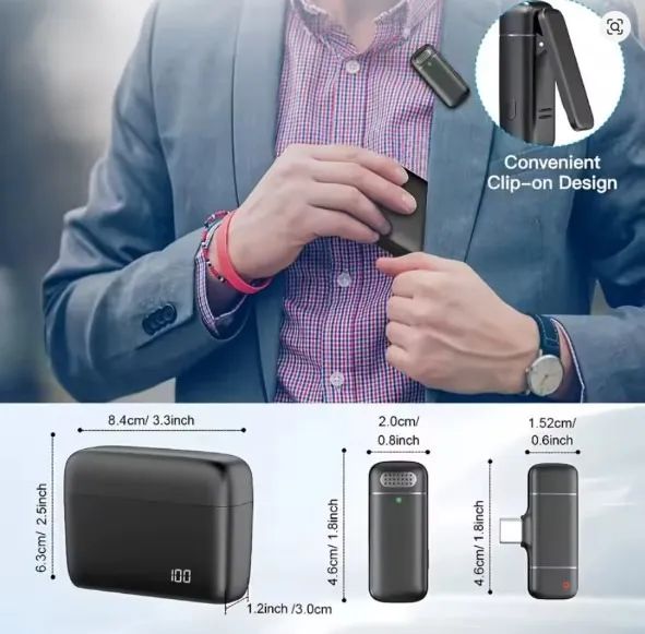Microfone Lapela K6 - Sem Fio Duplo - Android Ou Iphone Ios Lightning - Foto 5