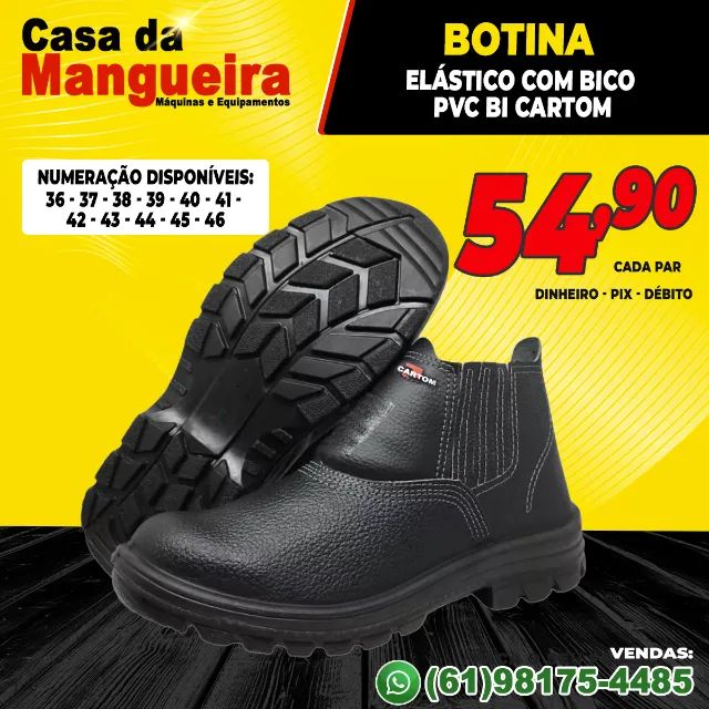 Botina Elástico Com Bico Pvc BI Cartom