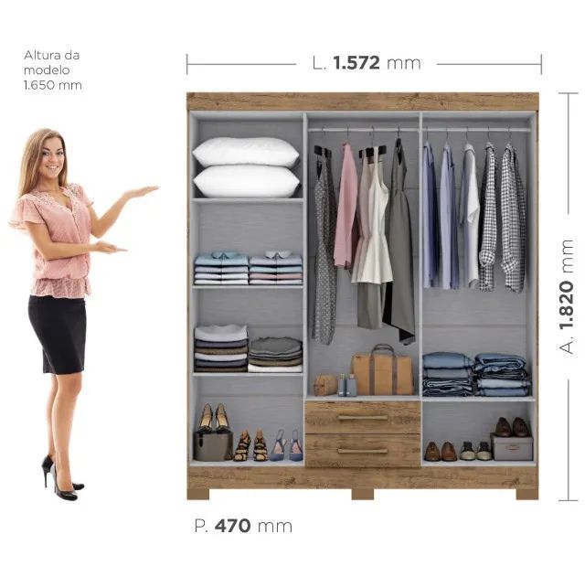 Guarda roupa casal 6 portas 