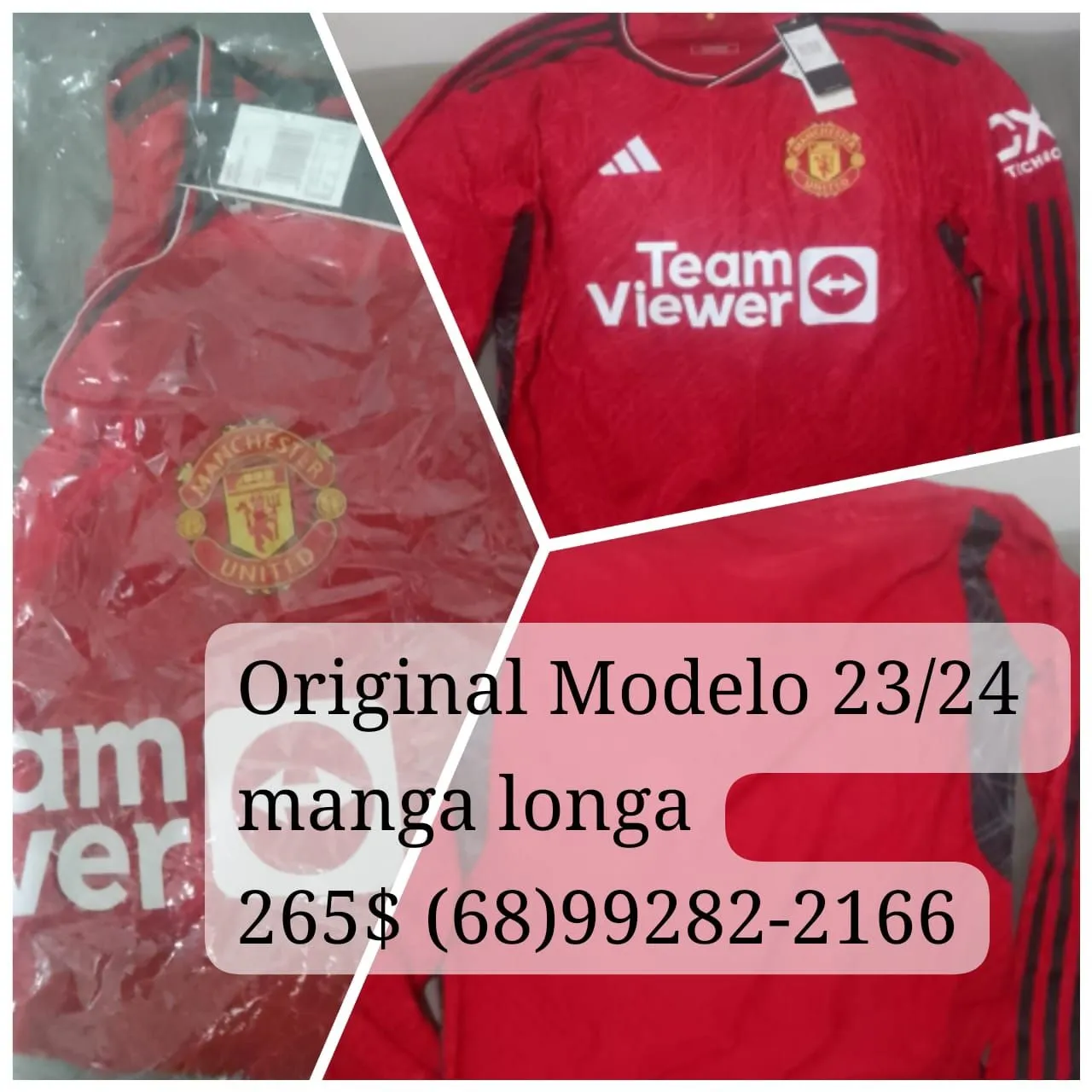 Camisa Manchester United 23/24 Manga Longa Original