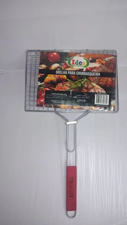 grelha dupla folha grande churrasco peixe frango linguiça carne 34x23x59cm