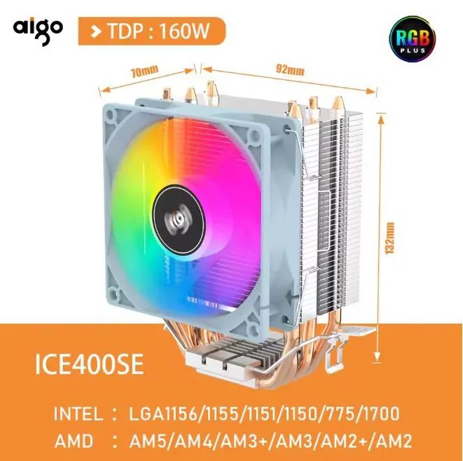 Cooler para Processador aigo ICE400SE RGB 160W