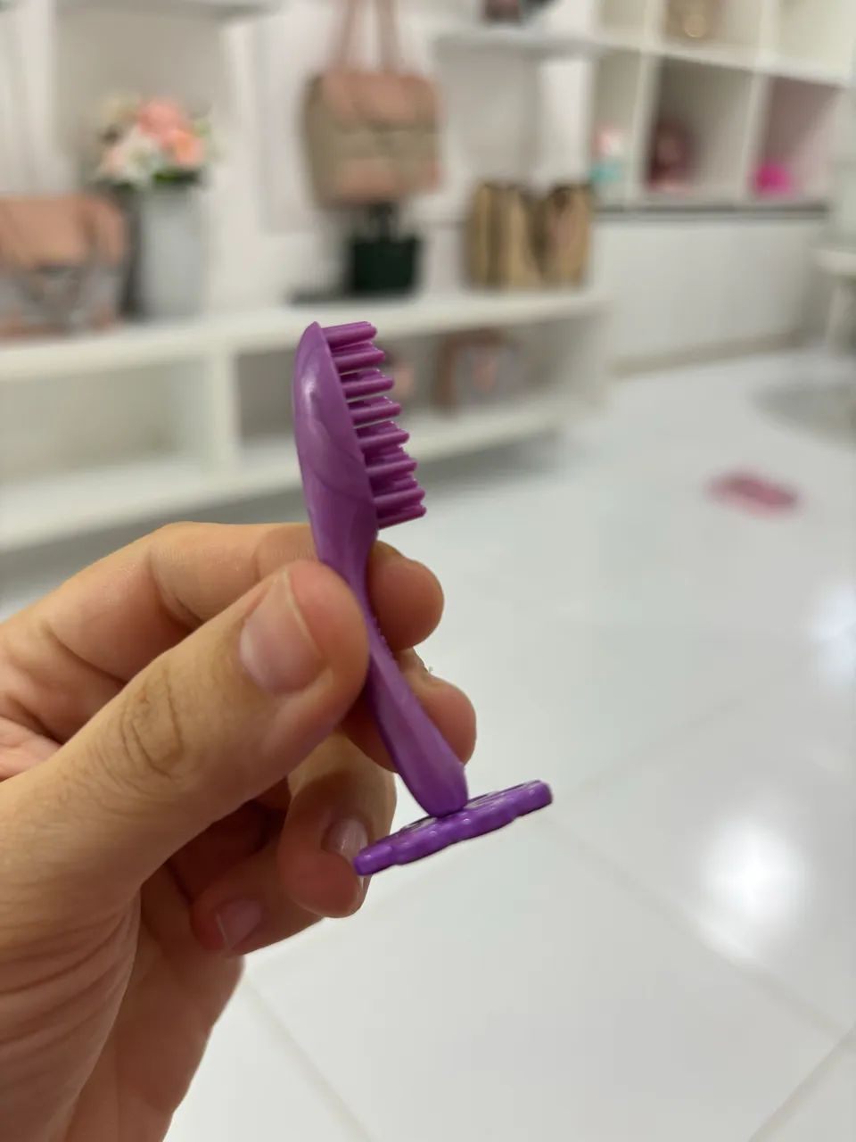 Mini escova de cabelo da Barbie happenin?hair 1998 - Foto 4
