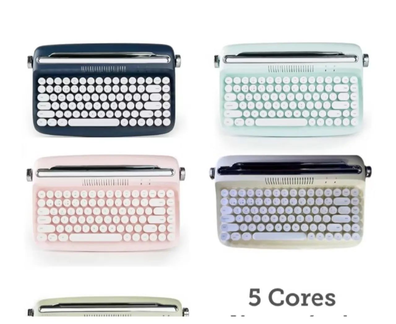 Teclado bluetooth Retrô para tablet e celulares - Foto 2