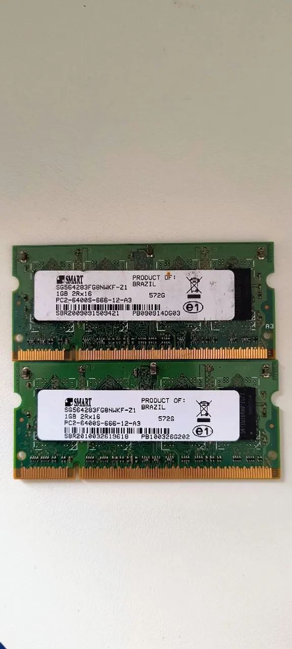 Memória RAM para notebook 2GB DDR2