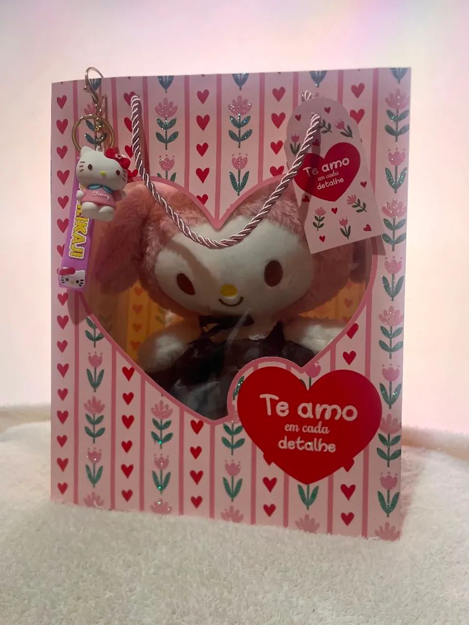 Kit Presente My Melody + Chaveiro Hello Kitty 