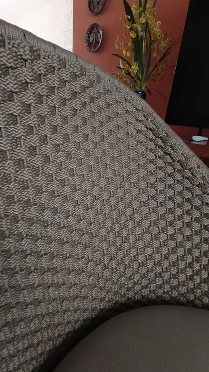Poltrona decorativa em fibra trançada - Foto 4