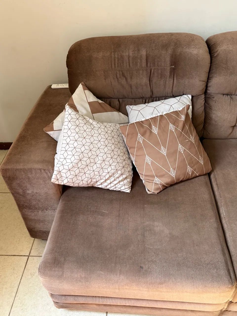 Sofá 2 Lugares Espaçosos Retrátil Marrom - Foto 5