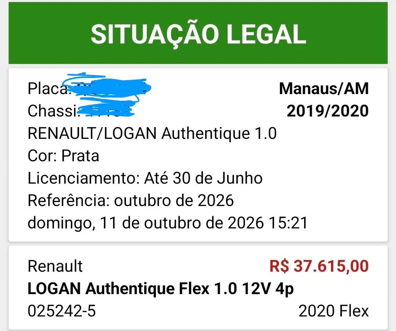Renault Logan LOGAN Authentique Flex 1.0 12V 4p 2020