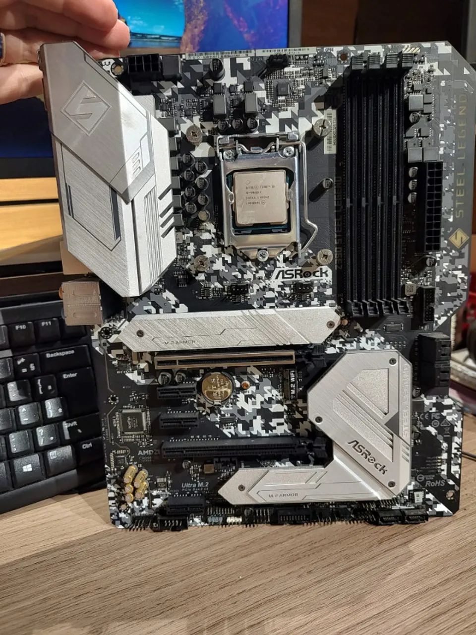 Processador Intel i9 9900kf + Placa Mãe AsRock Z390 Steel Legend