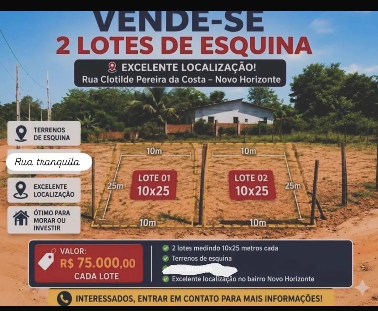 Vendo dois terrenos em Itacoatiara 