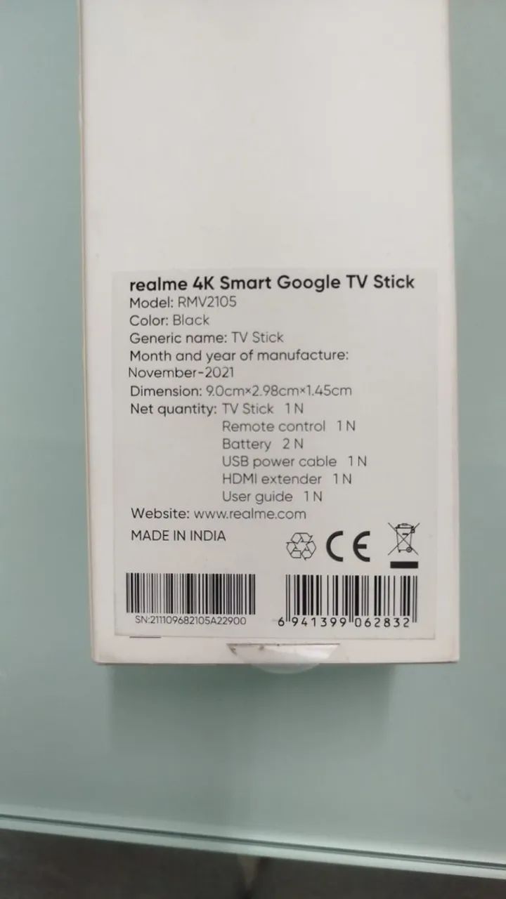 Realme 4k Smart Google Tv Stick Controle De Voz Original - Foto 3