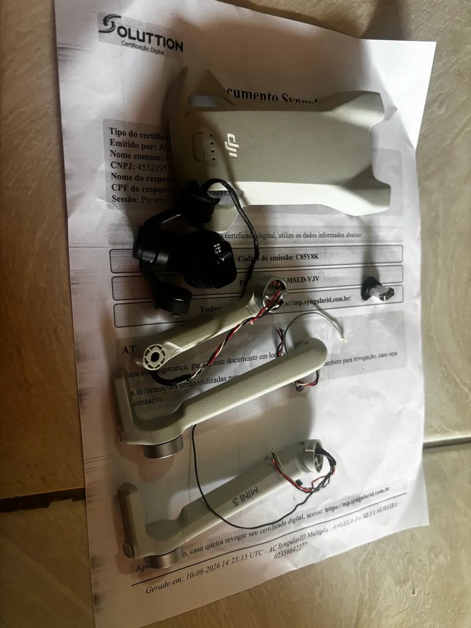 Câmera Gimbal e partes Dji mini 3- Braços e tampa - Foto 3
