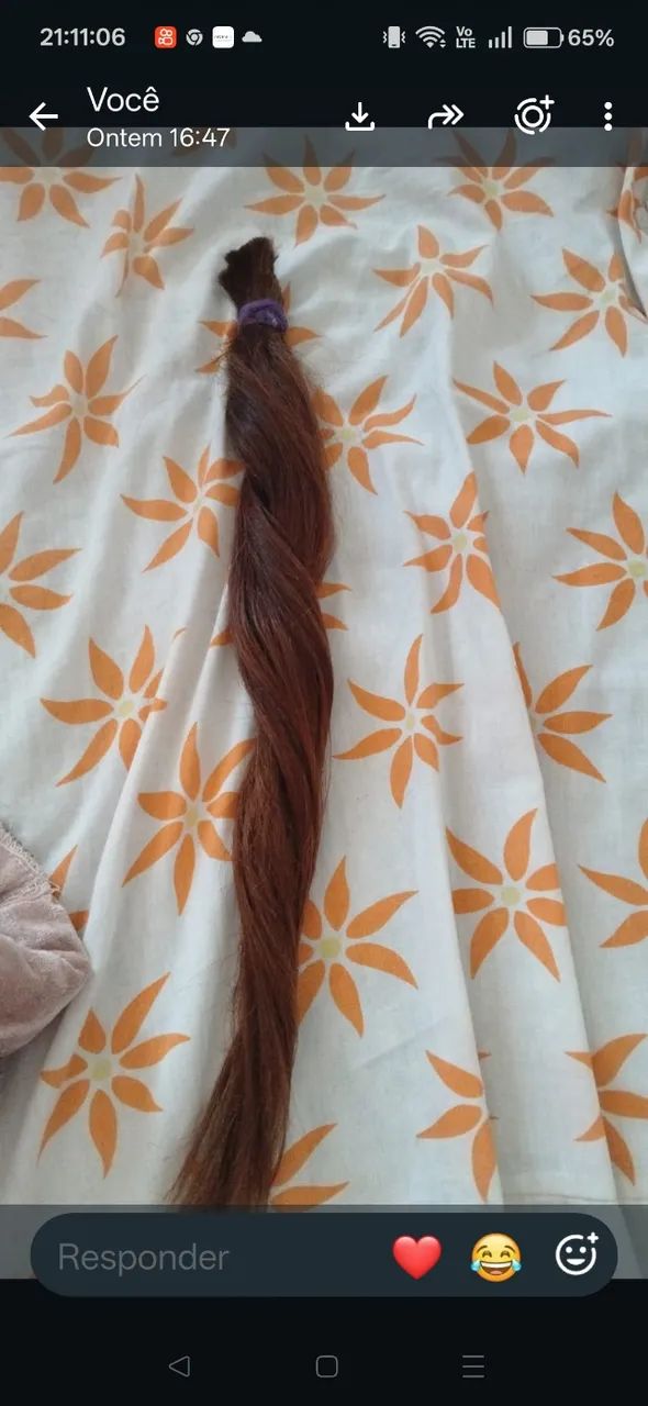 Cabelo humano 45 cm 62 gramas 
