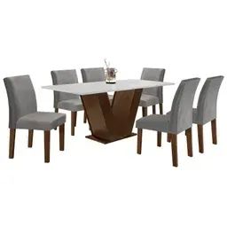 Mesa de jantar 6 lugares 1,70m tampo