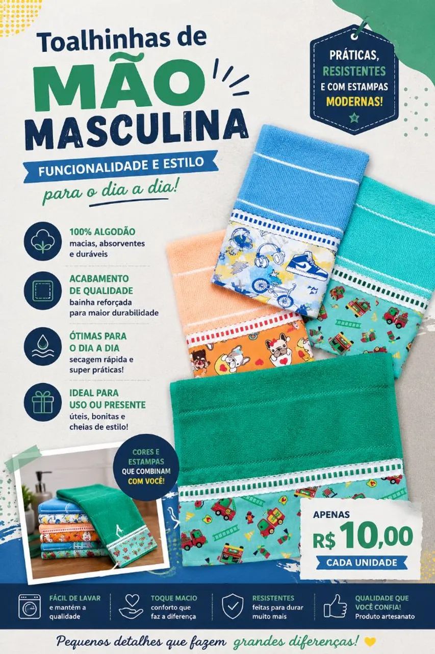 Toalhinhas de mão e rosto 