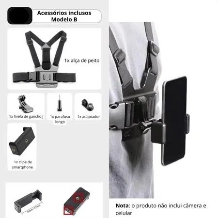 Suporte p/ Celular e Câmera Peitoral - Foto 4